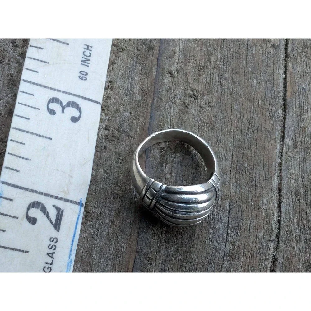 Vintage Sterling Silver Dome Ring Size 7